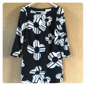 Black white floral dress.